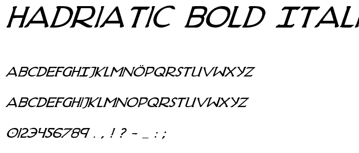 Hadriatic Bold Italic police